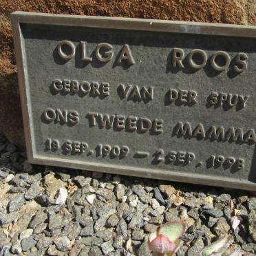 ROOS Olga nee VAN DER SPUY 1909-1998