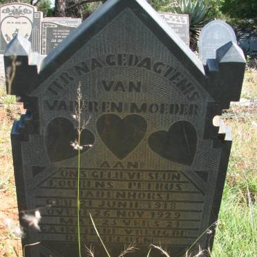 BADENHORST Lourens Petrus 1918-1929