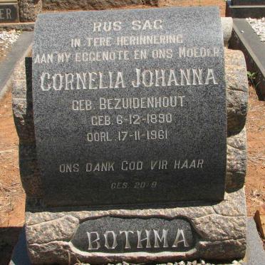 BOTHMA Cornelia Johanna nee BEZUIDENHOUT 1890-1961