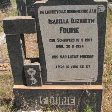 FOURIE Isabella Elizabeth nee SCHEEPERS 1907-1954