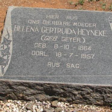 HEYNEKE Helena Gertruida nee GEYER 1864-1957