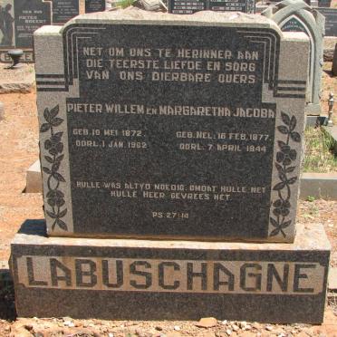 LABUSCHAGNE Pieter Willem 1872-1962 &amp; Margaretha Jacoba NEL 1877-1944