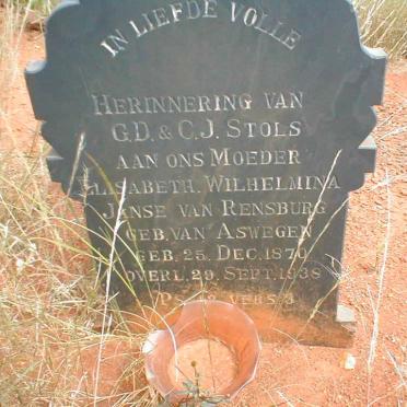 RENSBURG Elizabeth Wilhelmina, Janse van nee VAN ASWEGEN  1870-1938