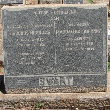SWART Jacobus Nicolaas 1882-1954 &amp; Magdalena Johanna DIEDERICKS 1886-1983
