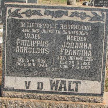 WALT Philippus Arnoldus, v.d. 1883-1964 &amp; Johanna Francina OBERHOLZER 1886-1962