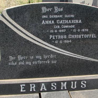 ERASMUS Petrus Christoffel 1934-  &amp; Anna Catharina CONRADIE 1937-1970