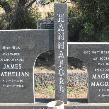 HANNAFORD James Nathelian 1930-1984 &amp; Magrietha Magdalena 1934-1982