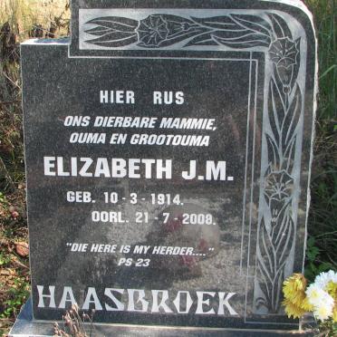 HAASBROEK Elizabeth J.M. 1914-2008