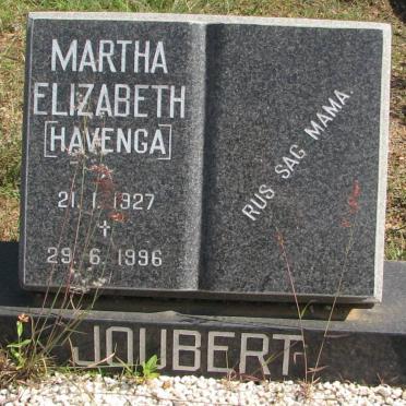 JOUBERT Martha Elizabeth nee HAVENGA 1927-1996