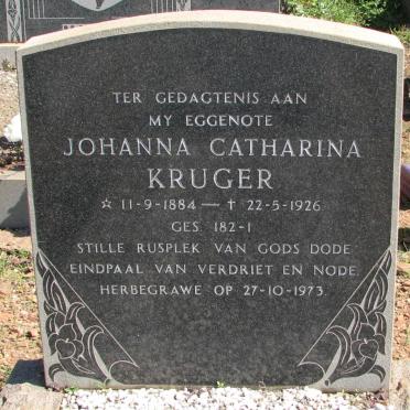 KRUGER Johanna Catharina 1884-1926