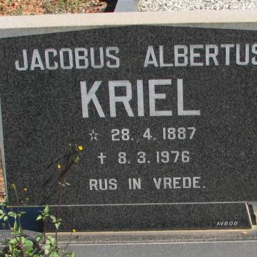 KRIEL Jacobus Albertus 1887-1976