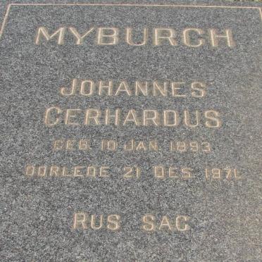 MYBURGH Johannes Gerhardus 1893-1971