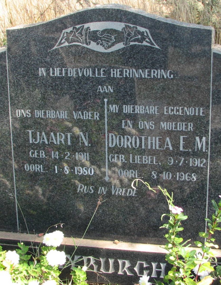 MYBURGH Tjaart N. 1911-1980 &amp; Dorothea E.M. LIEBEL 1912-1968