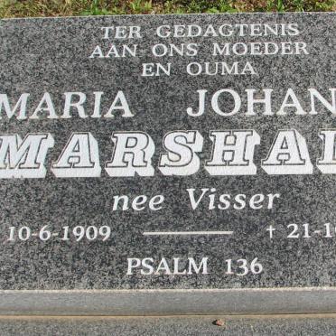 MARSHALL Maria Johanna nee VISSER 1909-2000