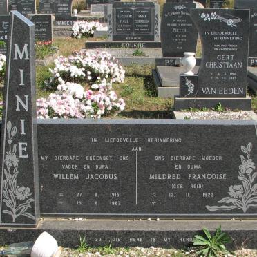 MINIE Willem Jacobus 1915-1982 &amp; Mildred Francoise REID 1922-