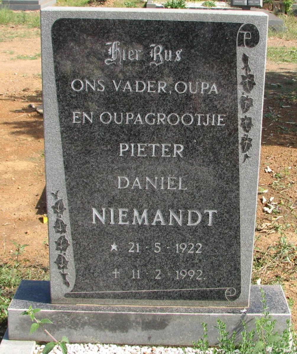 NIEMANDT Pieter Daniel 1922-1992