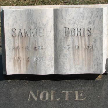 NOLTE Sakkie 1926-1983 &amp; Doris 1931-