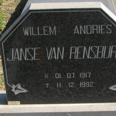RENSBURG Willem Andries, Janse van 1917-1992
