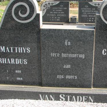 STADEN Matthys Gerhardus, van 1890-1984 &amp; Catharina Aletta 1893-1984