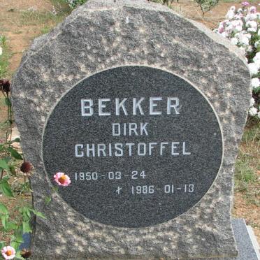 BEKKER Dirk Christoffel 1950-1986