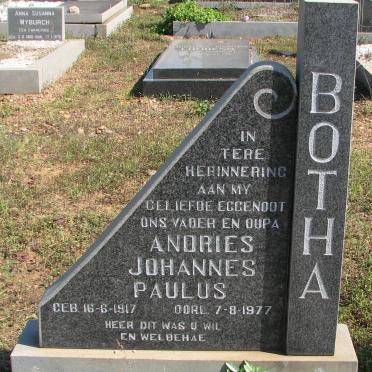 BOTHA Andries Johannes Paulus 1917-1977