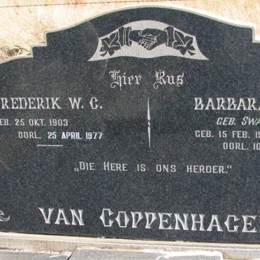 COPPENHAGEN Frederik W.C., van 1903-1977 &amp; Barbara C.F.W. SWANEPOEL 1907-1969