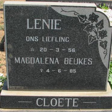 CLOETE Magdalena nee BEUKES 1956-1985