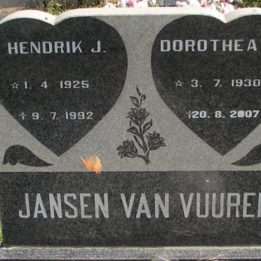 VUUREN Hendrik J., Jansen van 1925-1992 &amp; Dorothea C. 1930-2007