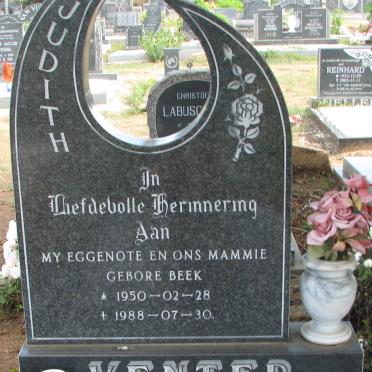 VENTER Judith nee BEEK 1950-1988