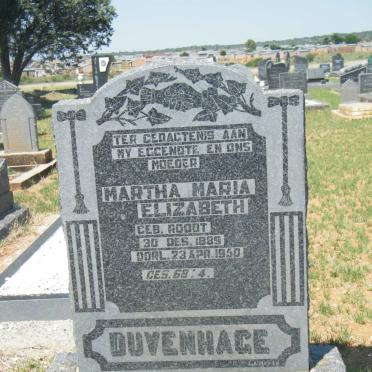 DUVENHAGE Martha Maria Elizabeth nee ROODT 1889-1950