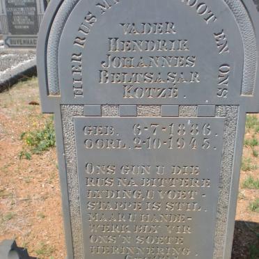 KOTZE Hendrik Johannes Beltsasar 1886-1945