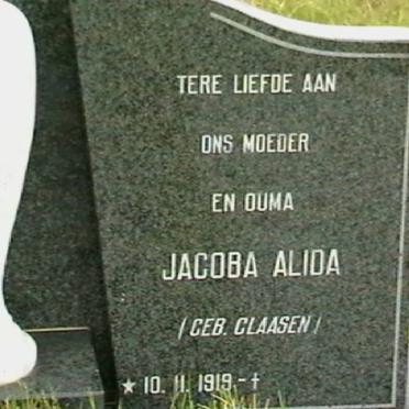 McMASTER Jacoba Alida nee CLAASEN 1919-