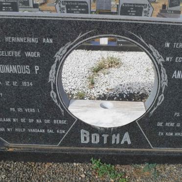 BOTHA Ferdinandus P. 1934- &amp; Anna Cornelia S. 1936-1985