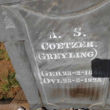 COETZER A.S. nee GREYLING 1848-1925