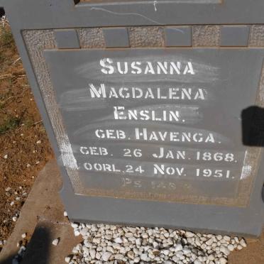 ENSLIN Susanna Magdalena nee HAVENGA 1868-1951