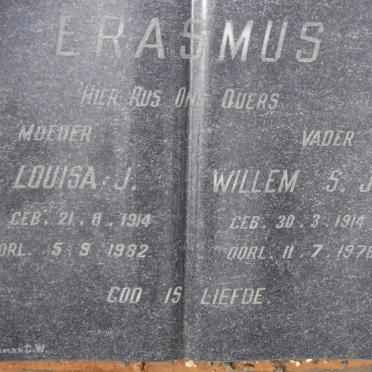 ERASMUS Willem S.J. 1914-1978 &amp; Louisa J. 1914-1982