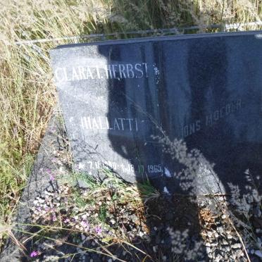 HERBST Clara I. nee HALLATT -1965