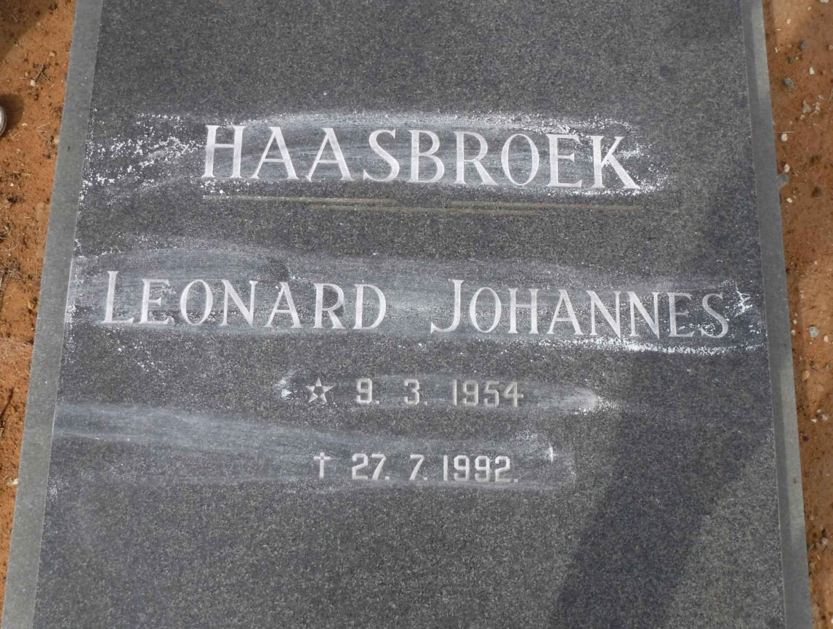 HAASBROEK Leonard Johannes 1954-1992