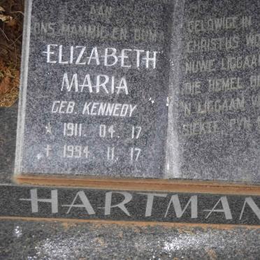 HARTMANN Elizabeth Maria nee KENNEDY 1911-1994