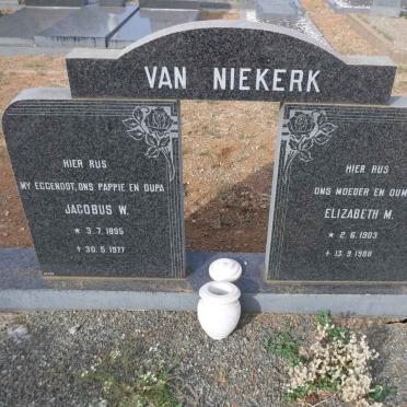 NIEKERK Jacobus W., van 1895-1977 &amp; Elizabeth M. 1903-1988