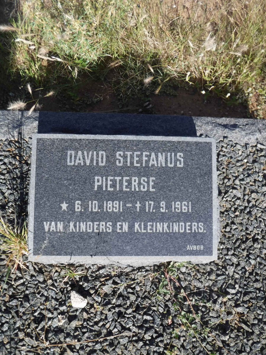 PIETERSE David Stefanus 1891-1961