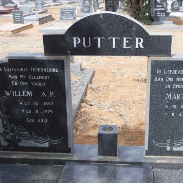 PUTTER Willem A.P. 1897-1975 &amp; Martha E.J. 1905-1987