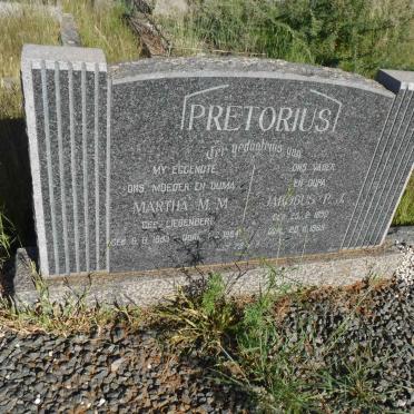 PRETORIUS Jakobus P.J. 1890-1965 &amp; Martha M.M. LIEBENBERG 1893-1964