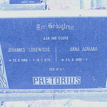PRETORIUS Johannes Lodewicus 1889-1970 &amp; Anna Adriana 1896-
