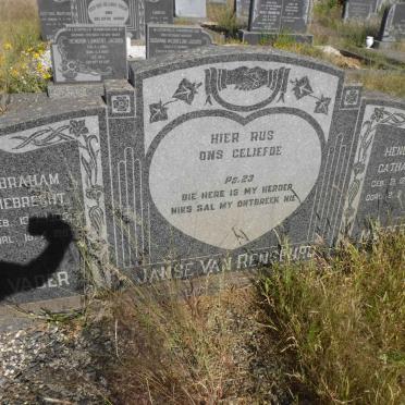 RENSBURG Abraham Liebrecht, Janse van 1905-1967 &amp; Hendrina Catharina 1904-1984