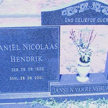 RENSBURG Daniel Nicolaas Hendrik, Jansen van 1920-2001 &amp; Maria Magdalena BOTHA 1927-1999
