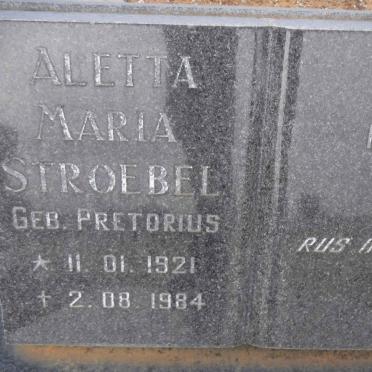 STROEBEL Aletta Maria nee PRETORIUS 1921-1984