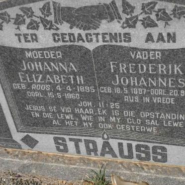 STRAUSS Frederik Johannes 1887-1969 &amp; Johanna Elizabeth ROOS 1895-1960
