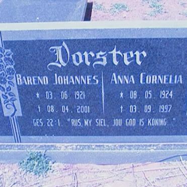 VORSTER Barend Johannes 1921-2001 &amp; Anna Cornelia 1924-1997