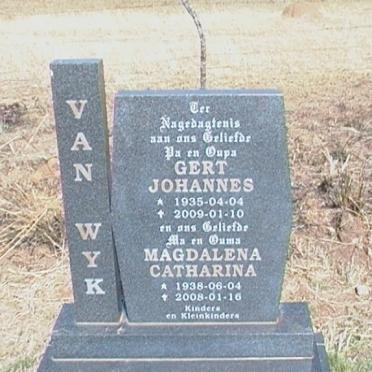 WYK Gert Johannes, van 1935-2009 &amp; Magdalena Catharina 1938-2008